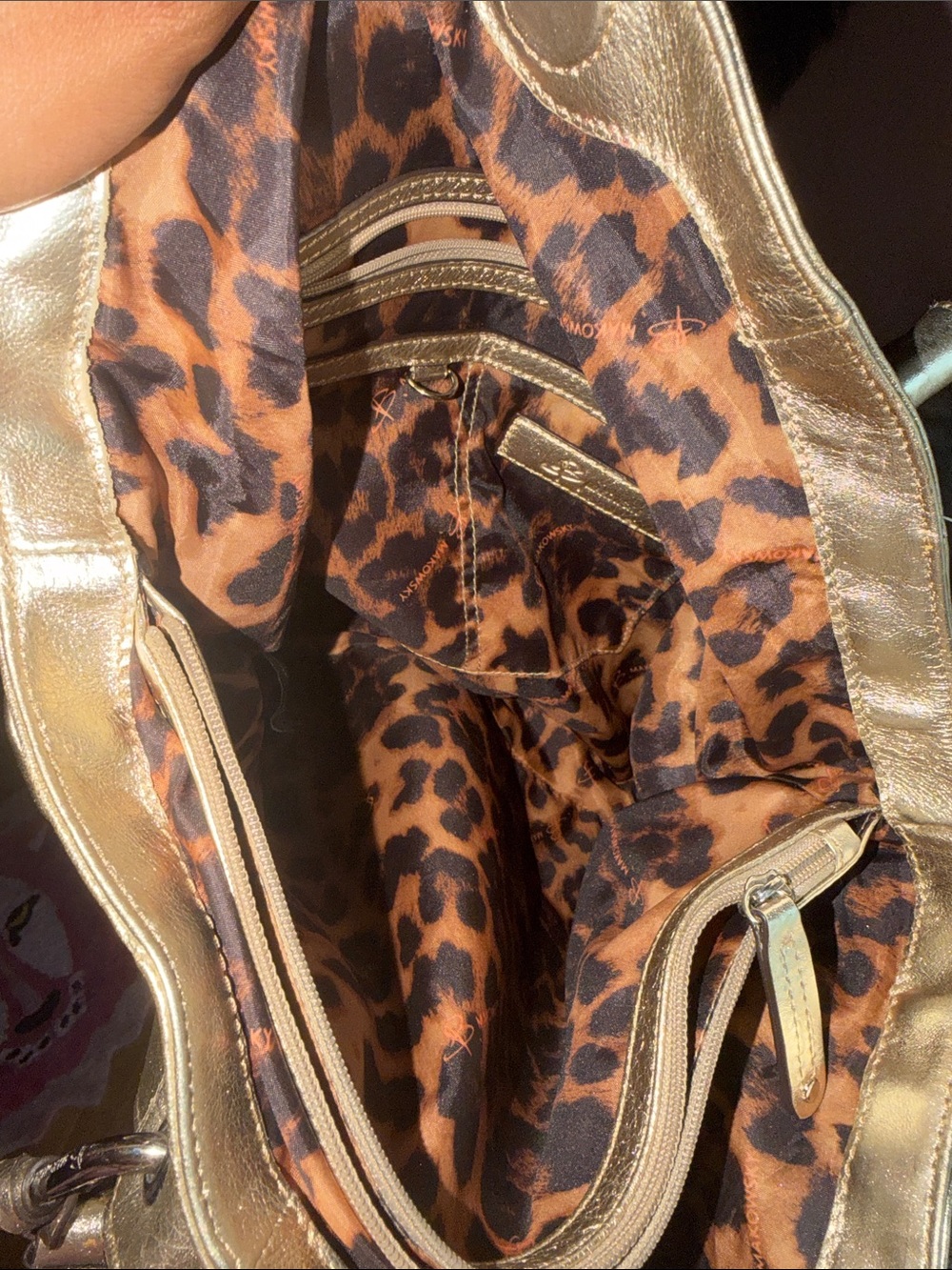 b. makowsky Metallic Gold Leather Shoulder Bag - Picture 6 of 8